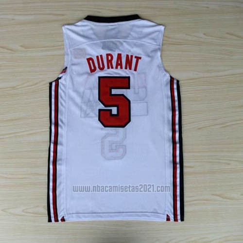 Camiseta USA 1992 Kevin Durant #5 Blanco